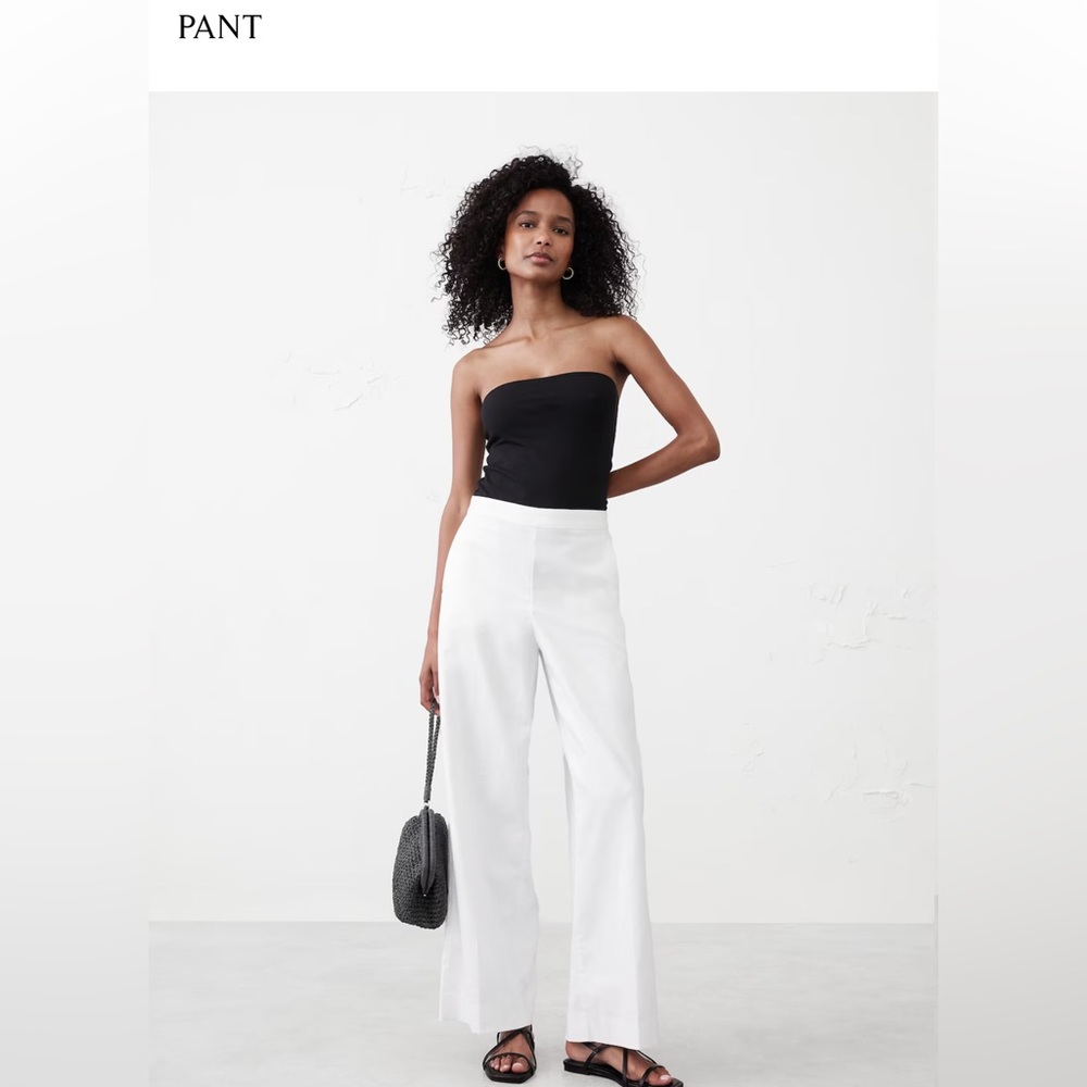 Banana Republic Factory White Wide Leg Linen Pants